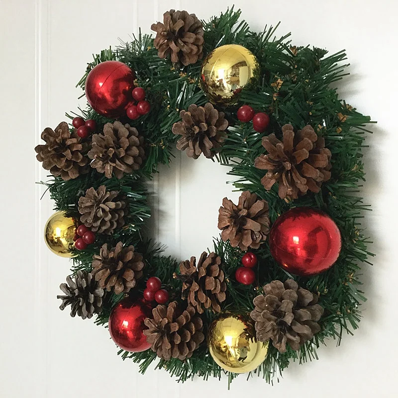 Рождественский венок из искусственных зеленых листьев передней двери самшита