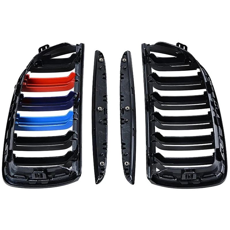 Глянцевая черная решетка радиатора из АБС с двойными рейками для 2005-2008 BMW 3 серии