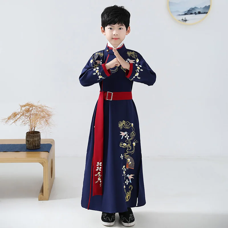 

2021 Boy'S Hanfu Costume Autumn New Original Improved Hanfu Robe Chinese Folk Dance Ancient Dance Costume Kids Hanfu Dress