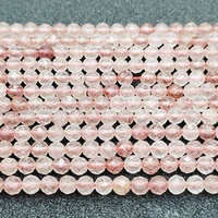 natural stone loose beads 2mm strawberry crystal round faceted beading making diy bracelet necklace earrings jewelry accessories