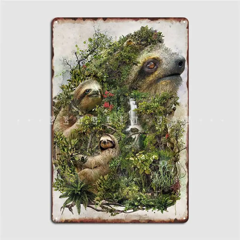 Sloth Poster Metal Plaque Cinema Living Room Customize Painting Décor Tin Sign | Дом и сад
