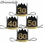 Chicinlife 1 шт 30 40 50 60 лет Корона ободок для дня рождения шляпы для вечеринки по случаю Дня рождения взрослой юбилей головной убор Декор принадлежности