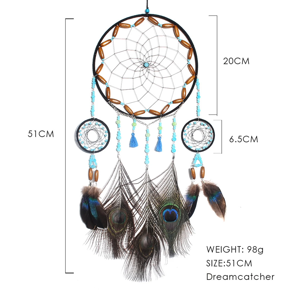 1Pc Dream Catcher Feather Pendant Crafts Wind Chimes Romantic Wall Hanging Decorations Home Ornaments Gift | Дом и сад