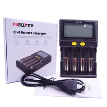 Miboxer C4  LCD Smart Battery Charger With  Car for Li-ion/IMR/INR/ICR/LiFePO4 18650 14500 26650 100-800mah discharger