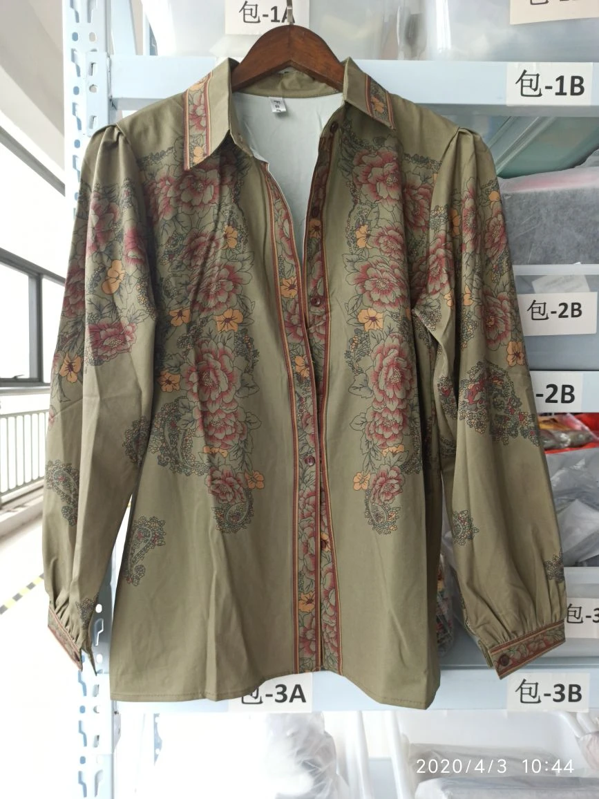 LANMREM Весна 2020 новинка однобортная рубашка с отложным воротником и принтом для