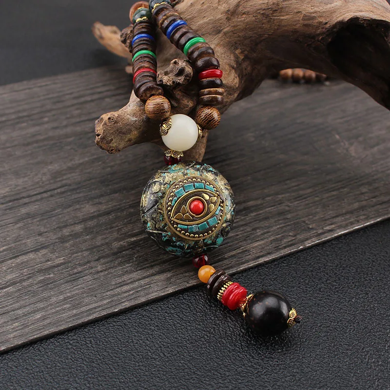 Ожерелье с кулоном в этническом стиле круглым турецким глазом ожерелье длинным