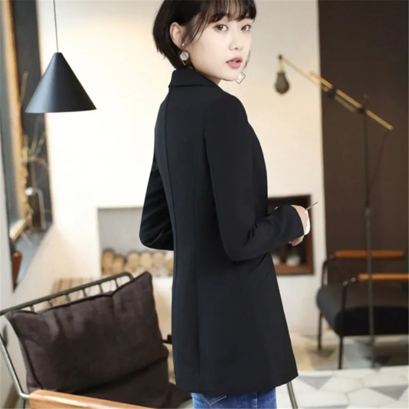 Весна 2021 женские офисные длинный плащ Блейзер черный белый цвет зеленый розовый