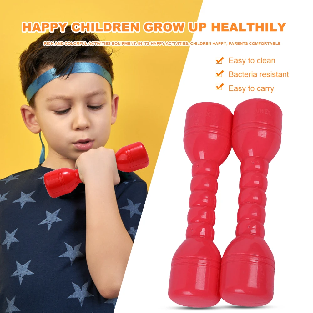 

2 PCS Children Dumbell Plastic Fitness Equipment Kids Training Performance Outdoor Dancing Tool Workout Exercise Colorful Toy