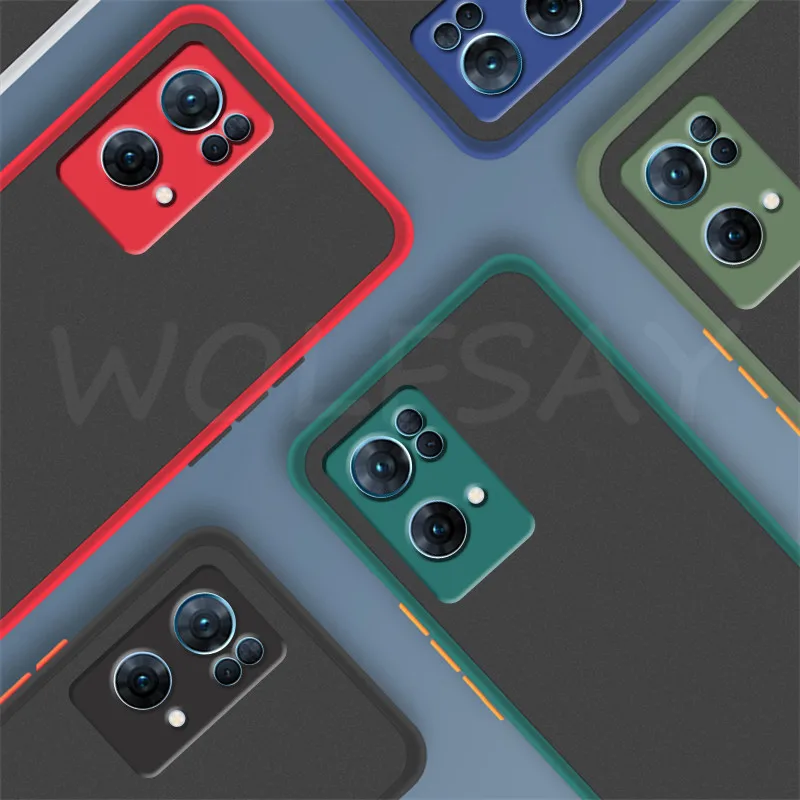 

For OPPO Reno7 Pro 5G Case For Reno7 Pro Cover Silicone Matte Translucent Shockproof Bumper For Reno 7 6 5 4 3 2Pro A16K Fundas