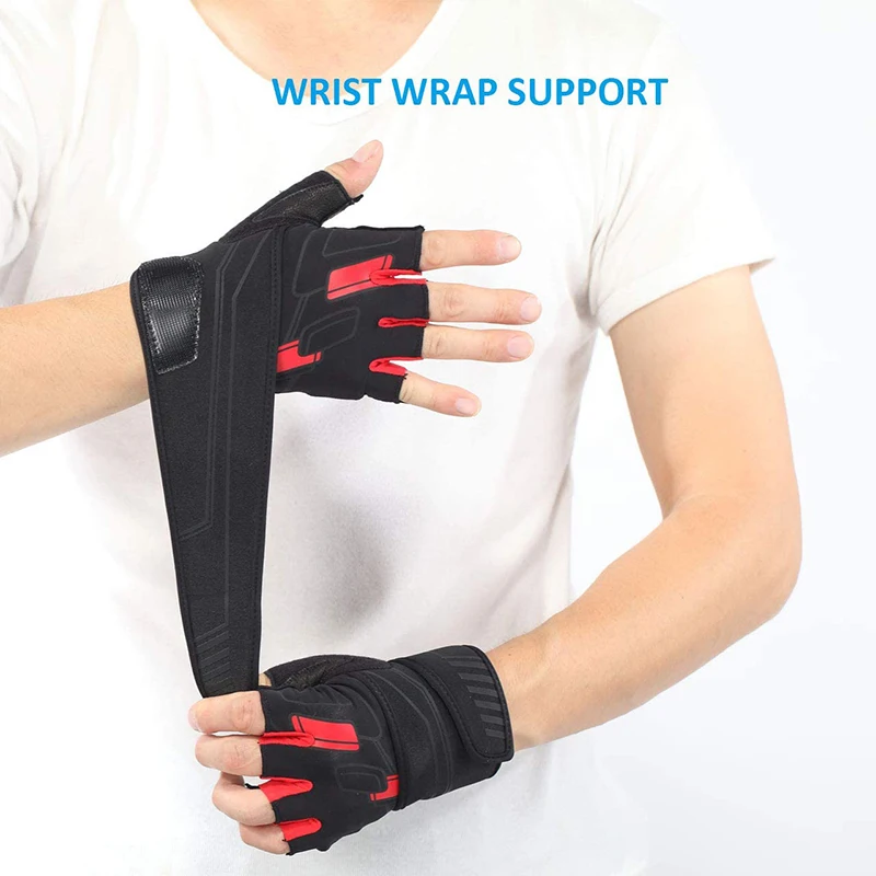 

With Belt Body Building Fitness Gym Gloves Crossfit Weight Lifting Gloves For Men Musculation Women Anti-slip Barbell Dumbbell