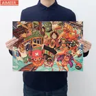 AIMEER популярный аниме цельный Луффи K плакат в стиле ретро из крафт-бумаги бар кафе декоративная картина 50,5*35 см