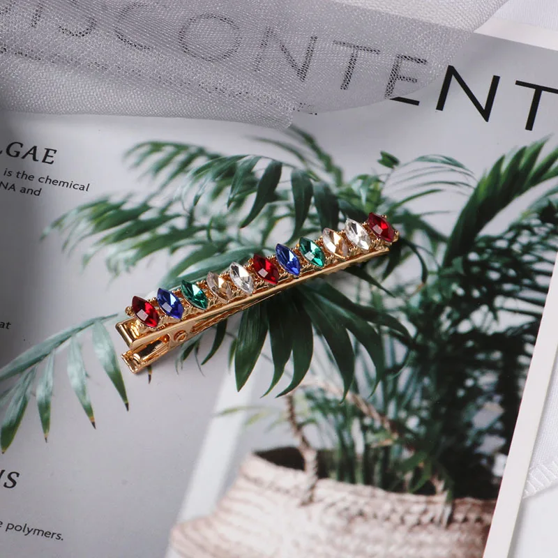 019 новые модные разноцветные заколки для волос с кристаллами и жемчугом