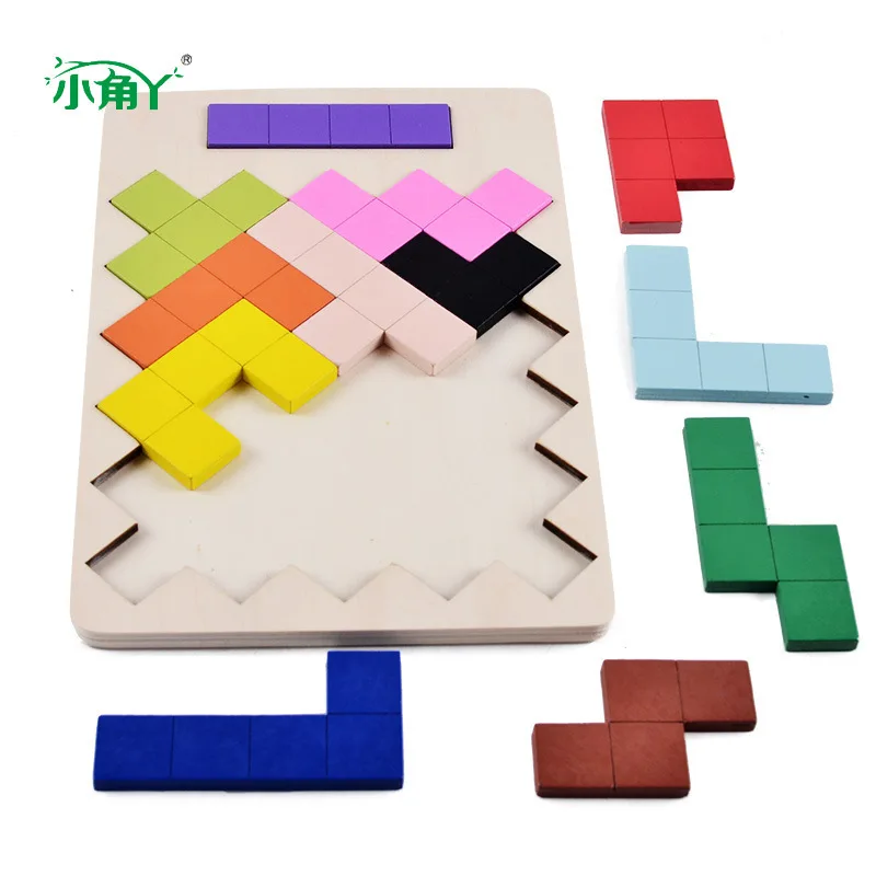 2018 новая деревянная развивающая игрушка пазл для малышей когнитивный тетрис