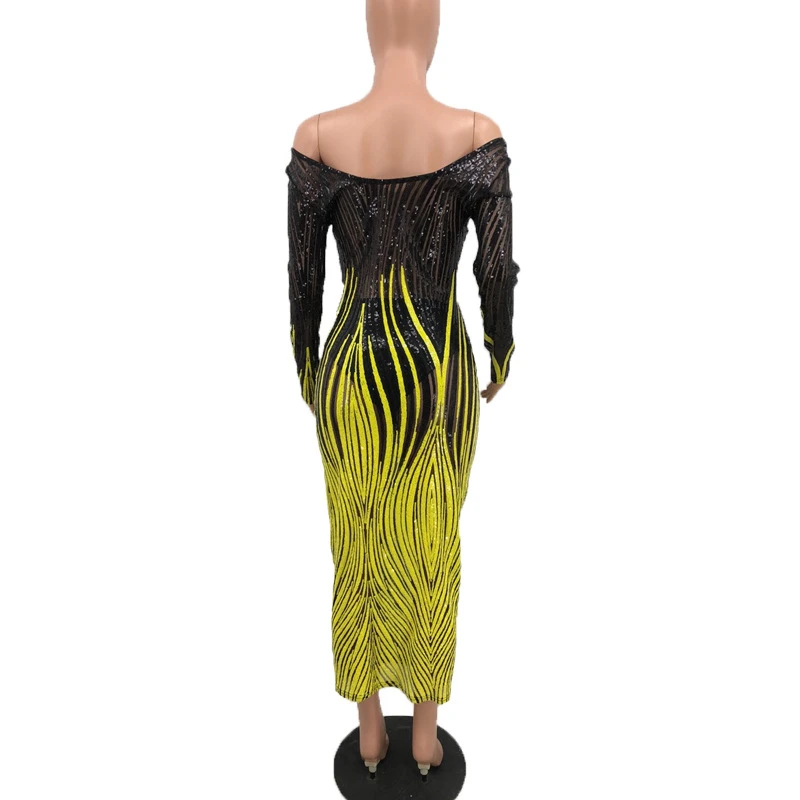 Adogirl разноцветные вечерние платья макси с пайетками женские сексуальные