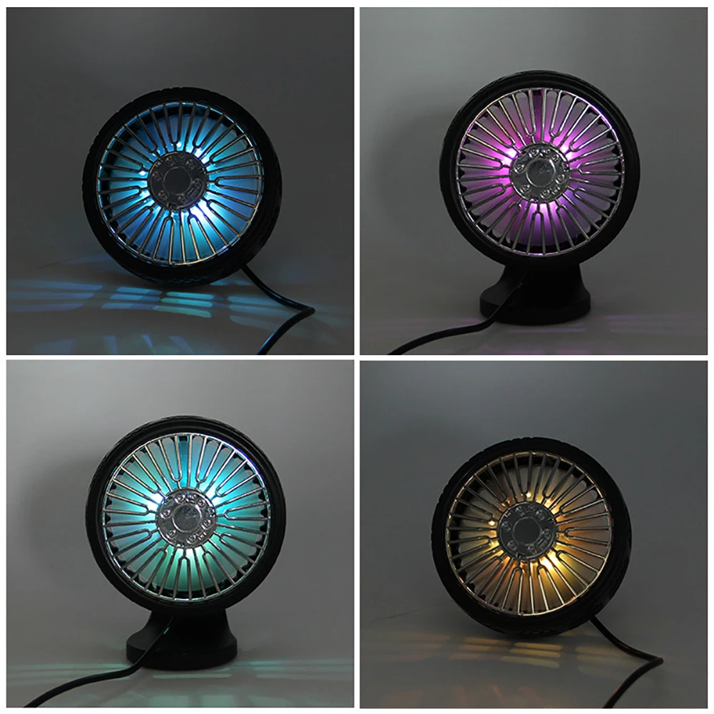 Car Air Vent Dashboard Colorful LED Aromatherapy 3 Wind Speed Cooling Fan strong wind fan mini cooler stron | Автомобили и