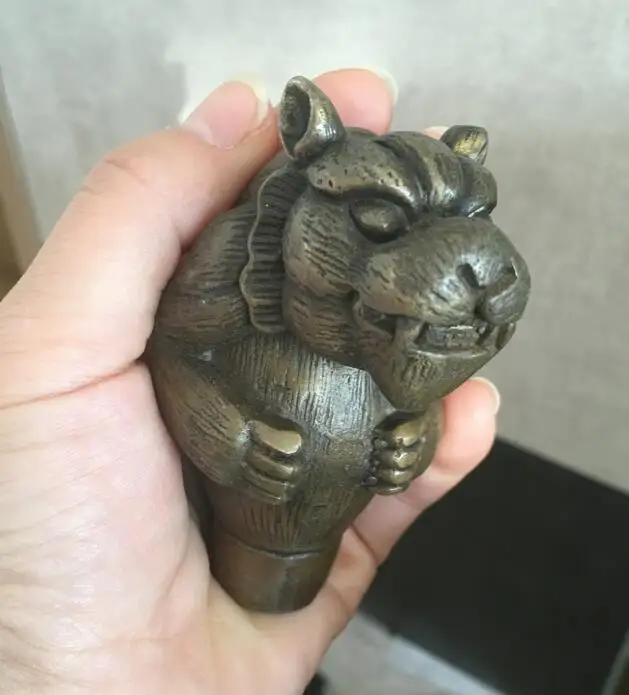 Бронзовая статуя попугая голова трости коллекционное украшение трости|Статуи и