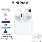 Новинка, беспроводная гарнитура Mini Pro 5 TWS для игр с Bluetooth, гарнитура для звонков, наушники-вкладыши с поддержкой беспроводной зарядки