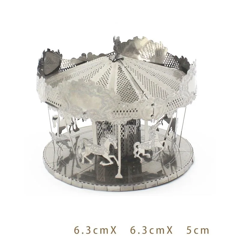 

Color Series 3D Metal Puzzle Carousel DIY Toy Puzzle Model Kit Suitable for Children's Education Collection Best Gifts