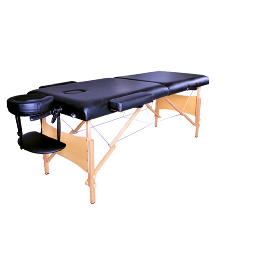 

2 Sections 84" Folding Portable SPA Bodybuilding Massage Table Black Massage Bed Salon Foldable Bed