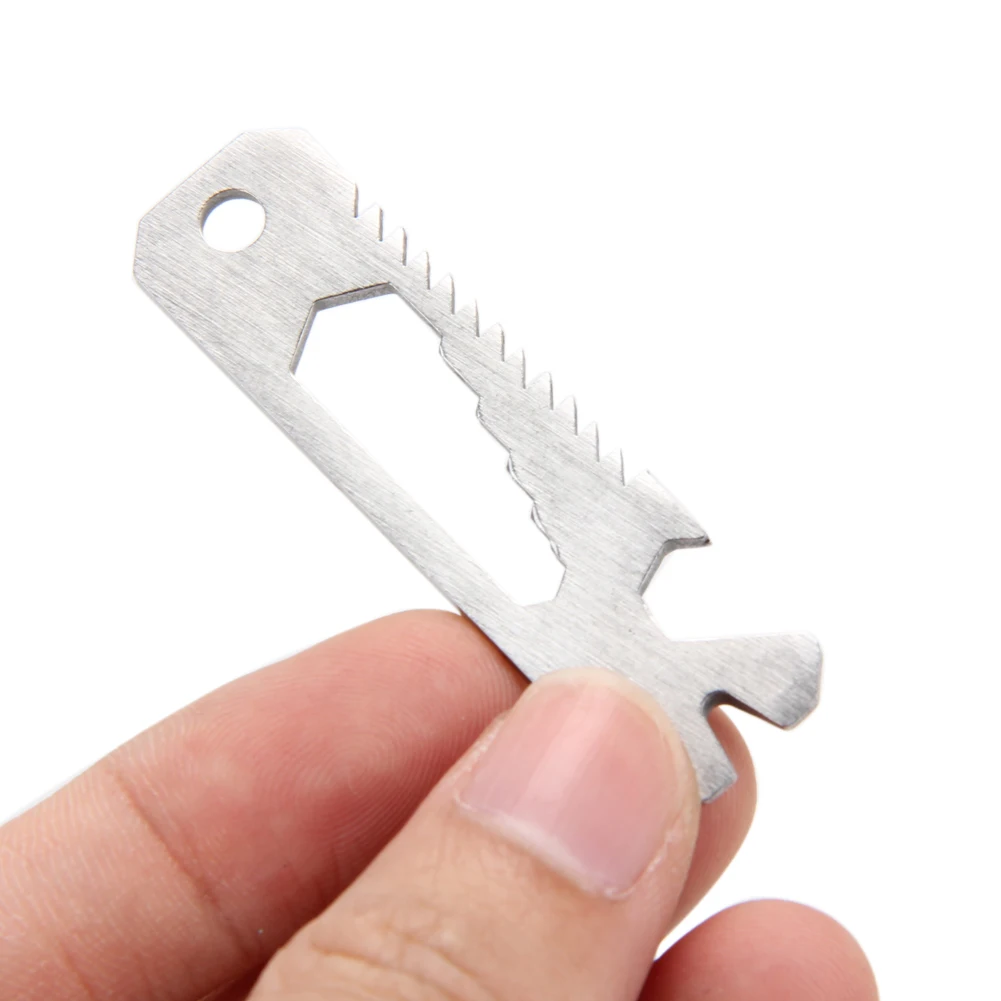 

6 in 1 EDC Pocket Survival Tool Camping Screwdriver Bottle Opener Ruler Saw Keychain Outdoor Tools for Hiking Fishing