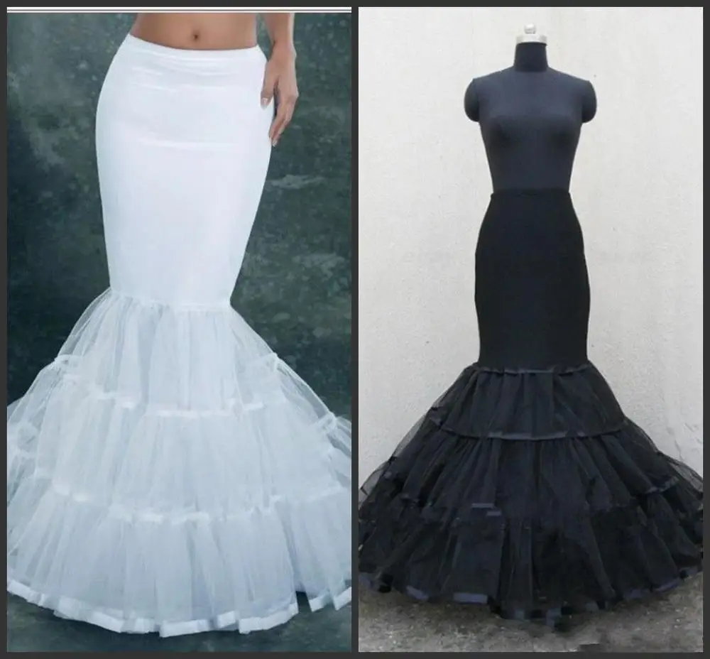 

White Fishtail Mermaid Bridal Accessories Petticoats Wedding Dress White Black Bridal Petticoat Slips Accessories Underskirt