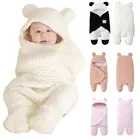 Теплый хлопковый спальный мешок с флисовой подкладкой для новорожденных девочек и мальчиков, однотонная одежда для сна