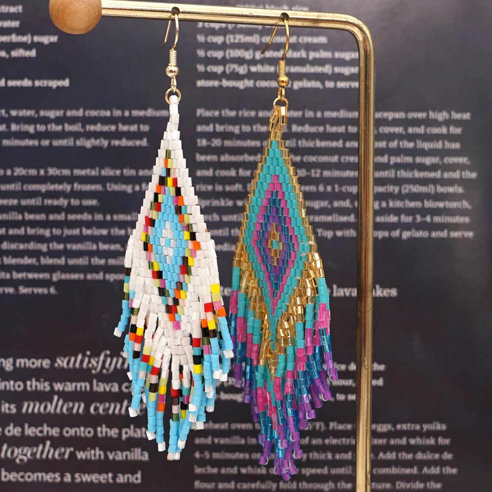 

Go2boho Fringe Tassel Earring Beading Woven Earrings For Women Jewelry Gift Statement Pendientes Large Ear Rings 2021 Trendy