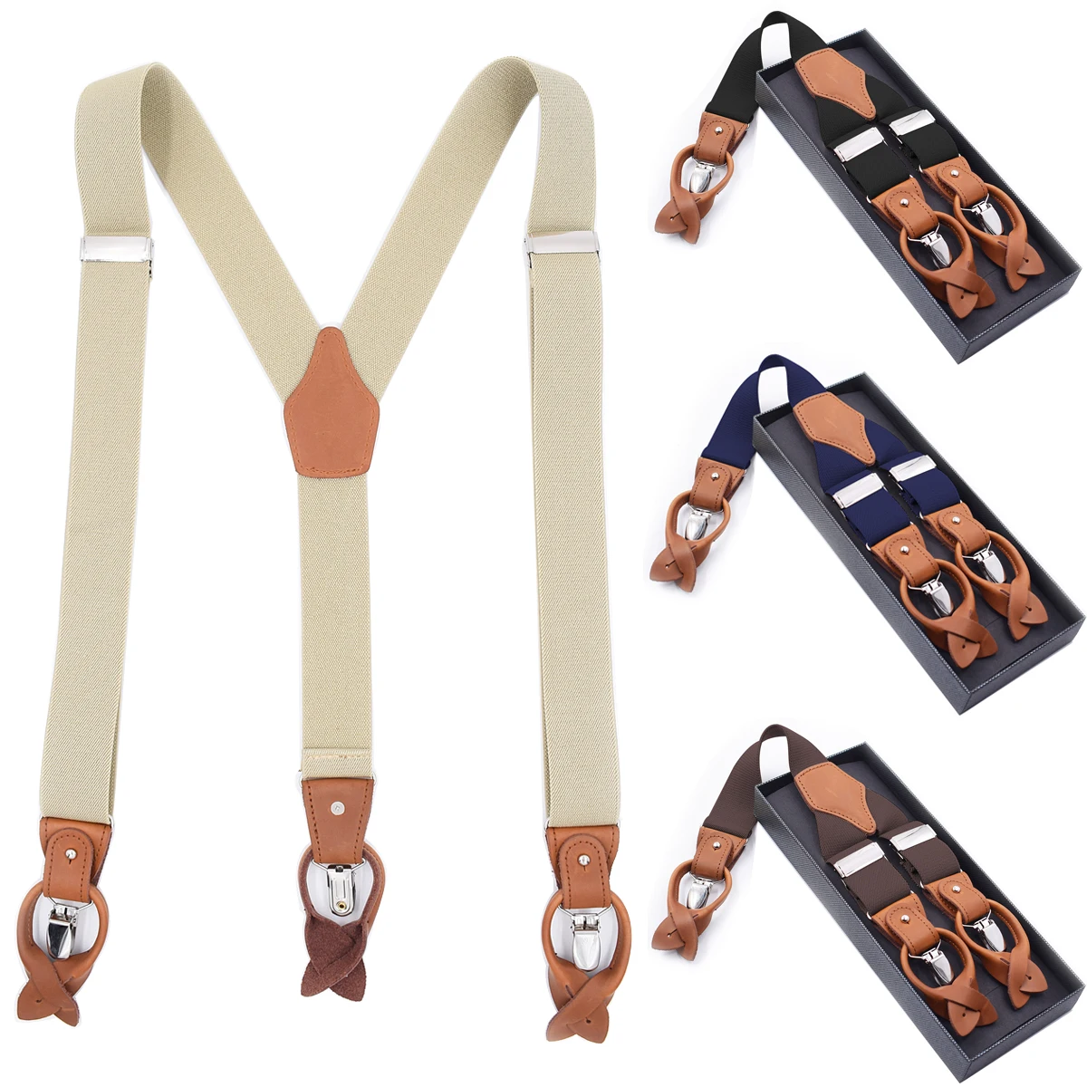 Регулируемые эластичные подтяжки для смокинга мужчин черные синие