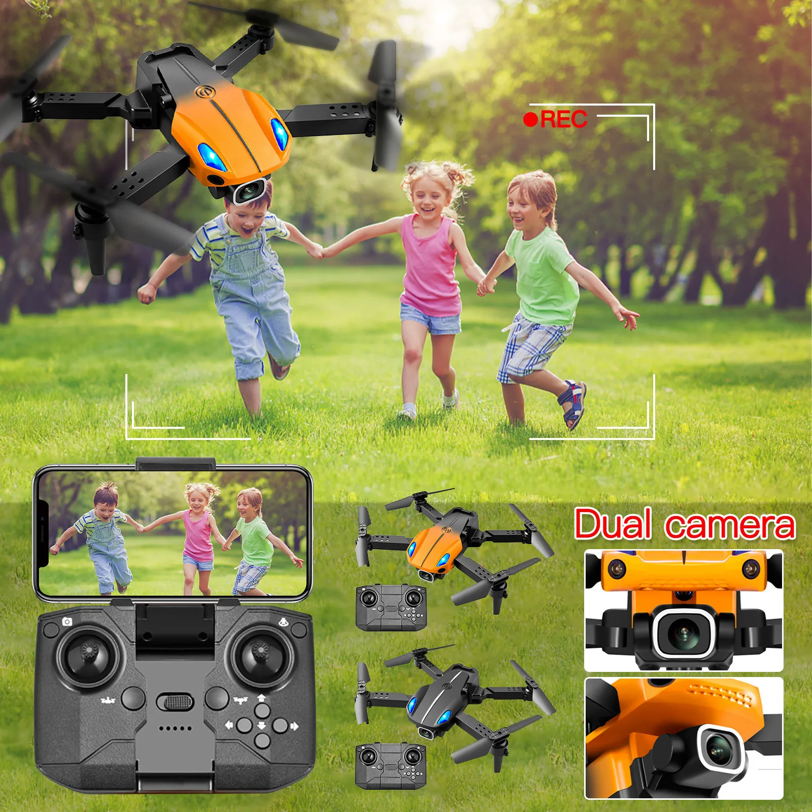 

KY907 Mini Folding UAV Obstacle Avoidance Remote Control Aircraft 4K Dual Camera HD Aerial Quadcopter Christmas Gift