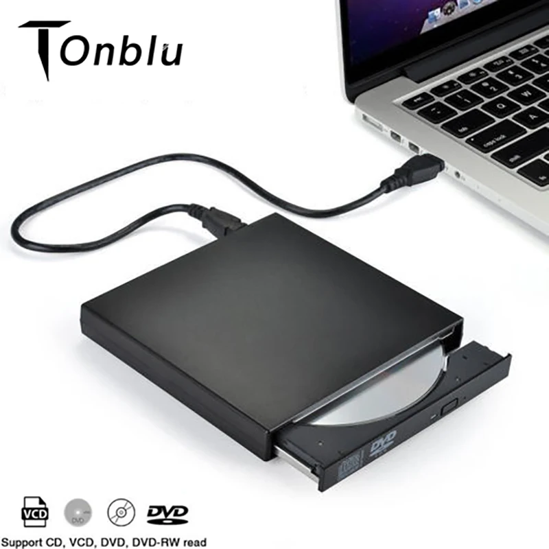 

External DVD Drive Optical Drive USB 2.0 CD ROM Player CD-RW Burner Writer Reader Recorder Portatil for Laptop Windows PC
