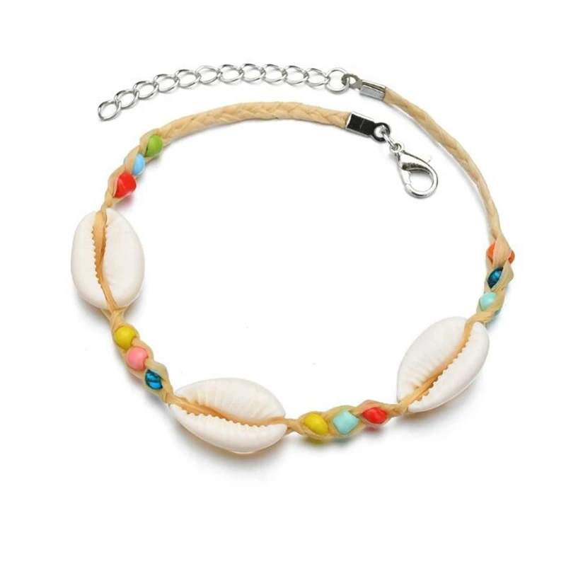 Браслеты на ногу женские с натуральными морскими ракушками анклеты в богемном