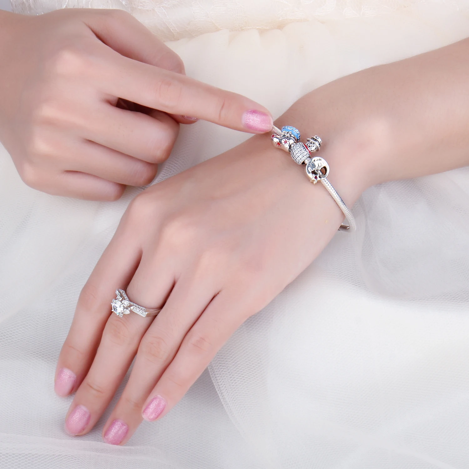 Ювелирные изделия серебряные бусины 925 пробы с лунным лицом подвески серебро