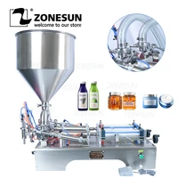 zonesun zs gy2 semi automatic double nozzles liquid paste filling machine cream honey beverage juice pneumatic oil bottle filler