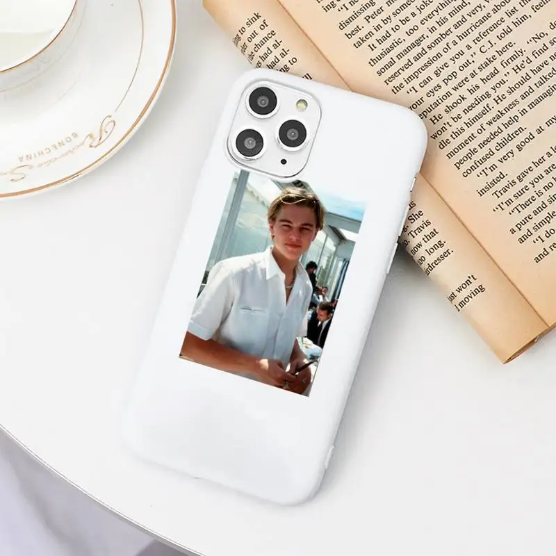 

American actors Leonardo DiCaprio Aesthetic art Phone Case Candy Color for iPhone 6 7 8 11 12 s mini pro X XS XR MAX Plus