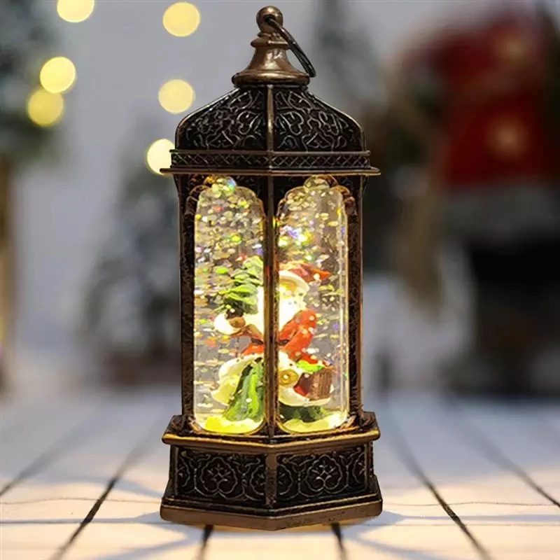 

1PCS Christmas European-style Retro Lanterns Led Ornaments Christmas Gifts Portable Night Lights Santa Claus Christmas Snowman