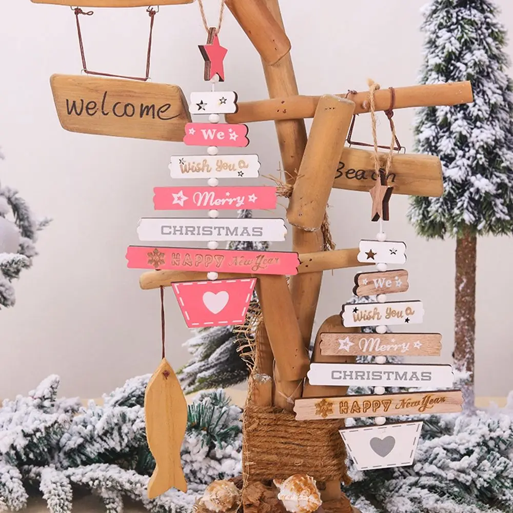

Christmas Ornament Wooden Hanging Pendants Xmas Tree Bell Christmas Decorations For Home New Year Party Decor Accessories