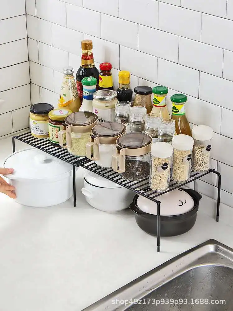 Выдвижная железная стойка для приправ приемник кухонная полка посуды