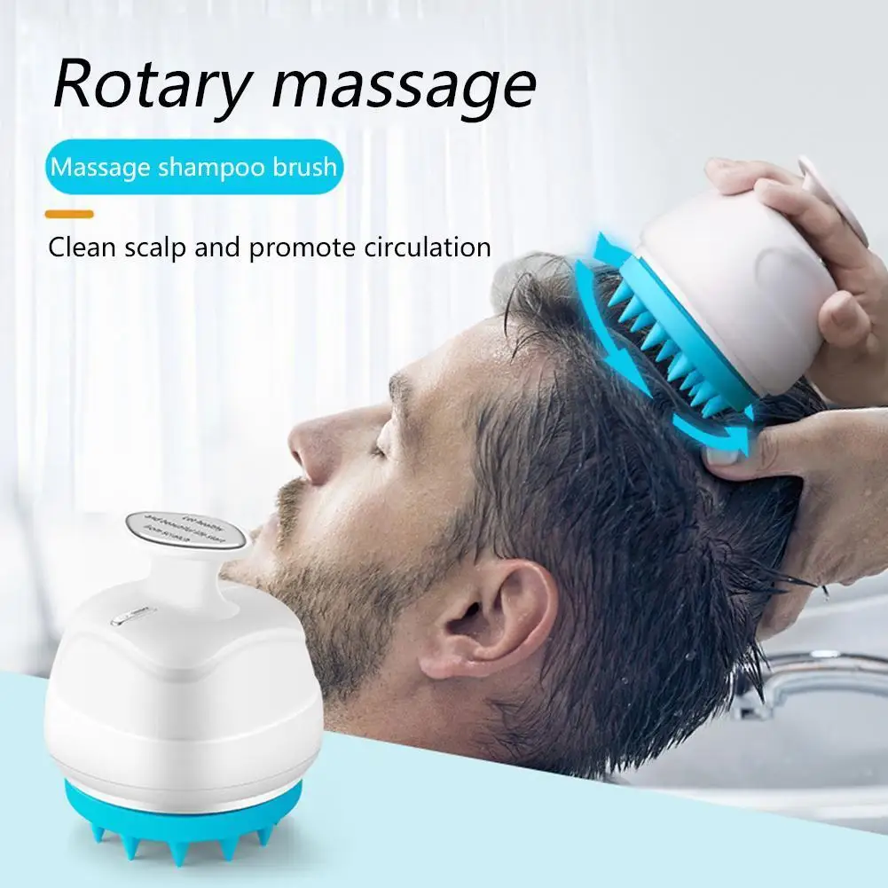 

Electric Silicone Shampoo Brush Silicone Head Body Bath Scalp Brush SPA Hair Shower Brush Brush Massage Massage Comb W0T8