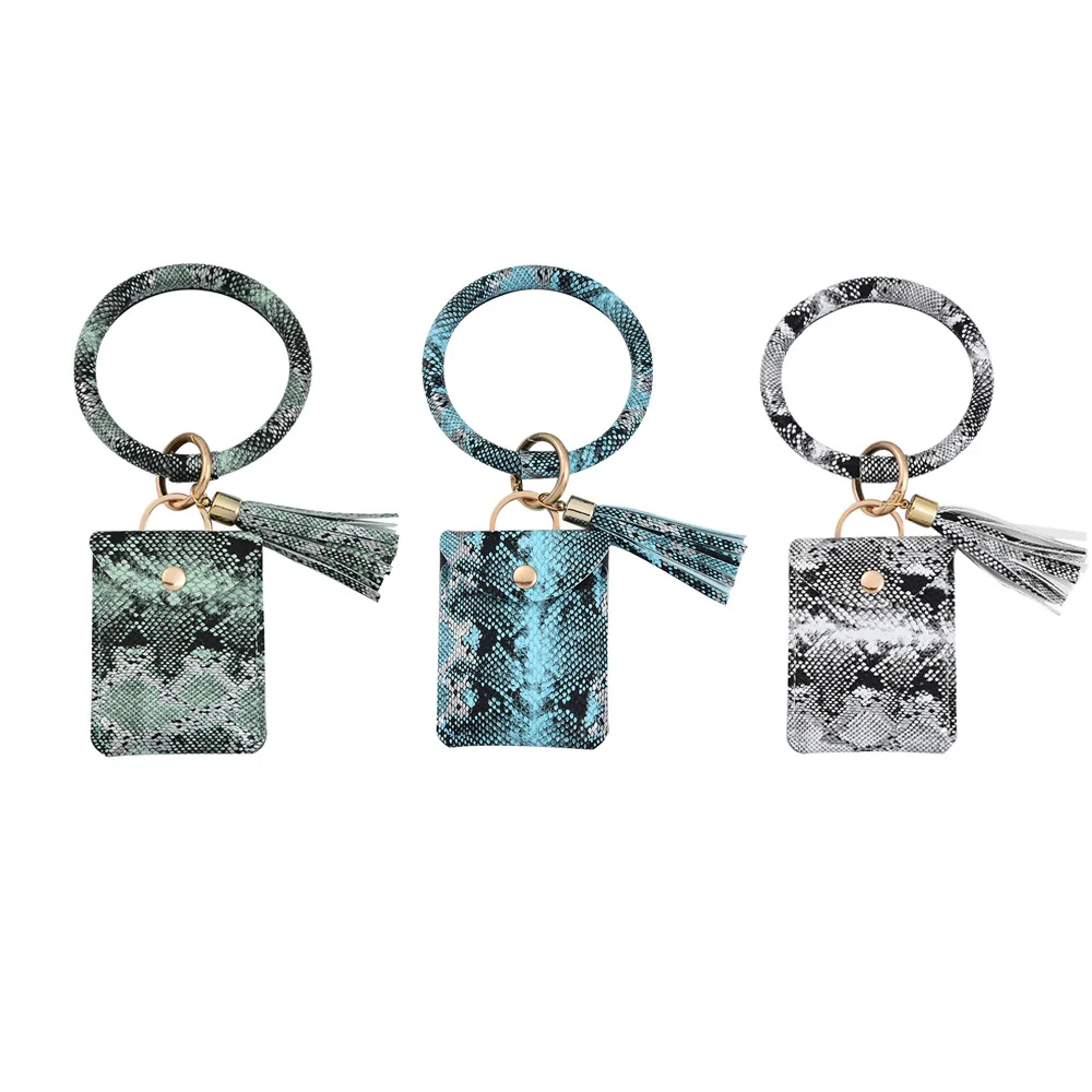 Модный чехол из искусственной кожи с цепочкой для ключей в стиле панк браслет со