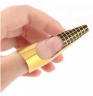 Золотые формы для дизайна ногтей, 100 шт.50 шт., направляющие для скульптурирования, наклейки для салона, акриловые гелевые Типсы для ногтей, формы для наращивания ногтей, наклейки, инструменты, Лидер продаж