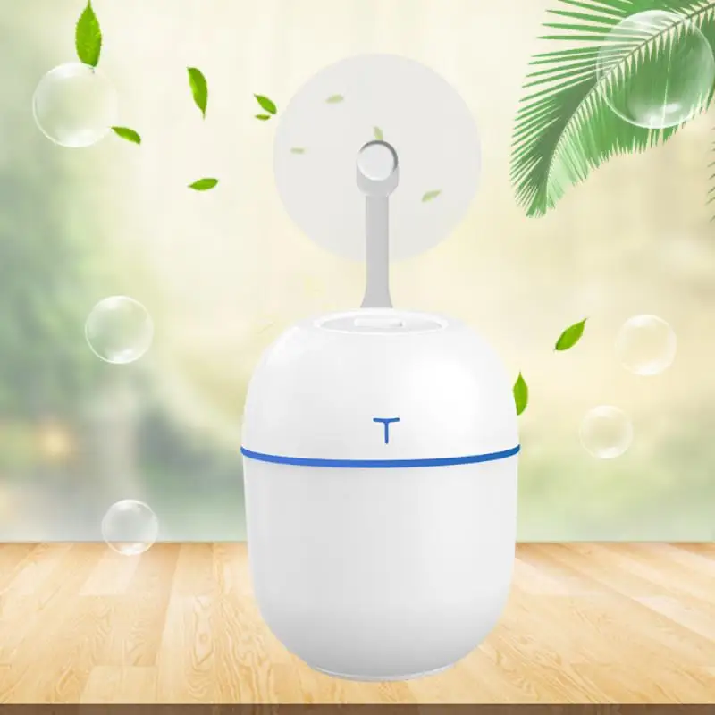 

Mini USB Desktop Humidifier Mute Office Moisturizing Fine Mist Fogger Large Capacity 200ml Car Moisturizer with LED Night Lamp