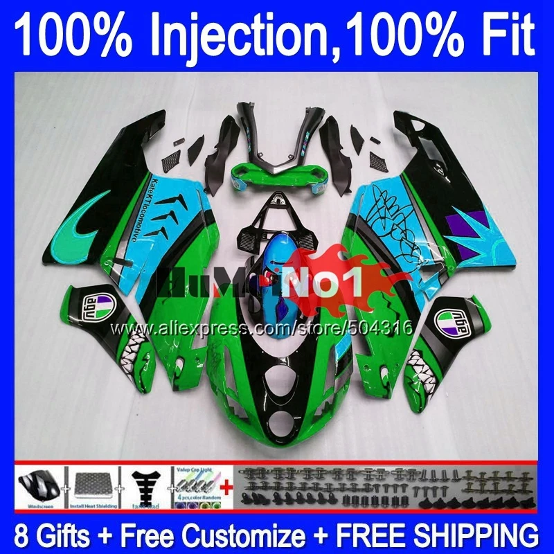 

OEM Bodywork For DUCATI shark green 749 999 S R 749R 999R Body 123MC.74 749-999 2005 2006 749S 999S 05 06 Injection Fairing kit