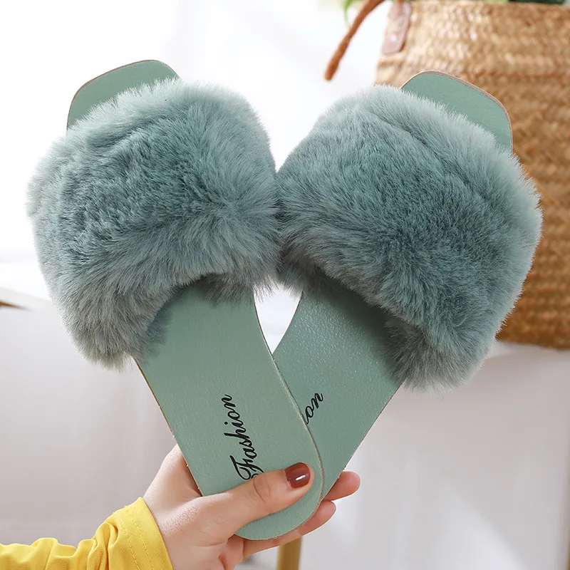 

Women Slippers Summer Korean Style New Hairy Slippers Women Fashion Trend Outer Wear All-match Student Non-slip Soft Bottom