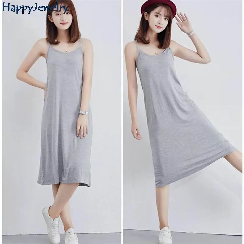 

Women Sling Dress Casual Solid Spaghetti Short Dress Sleeveless Dress Slips Under Dress Sexy Ladies