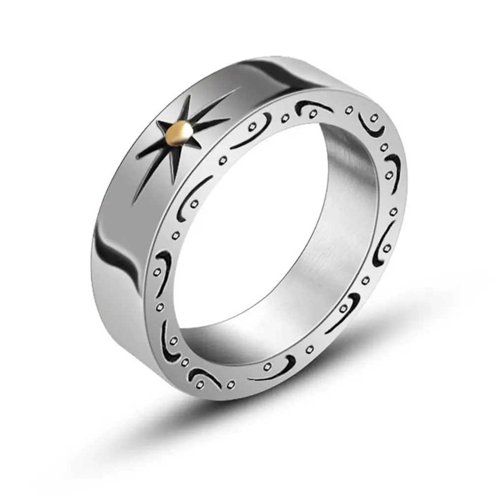 

New arrival 2021 Fashion Men's Titanium Ring Matte Finished Classic Engagement Anel Jewelry For Male Wedding Bands