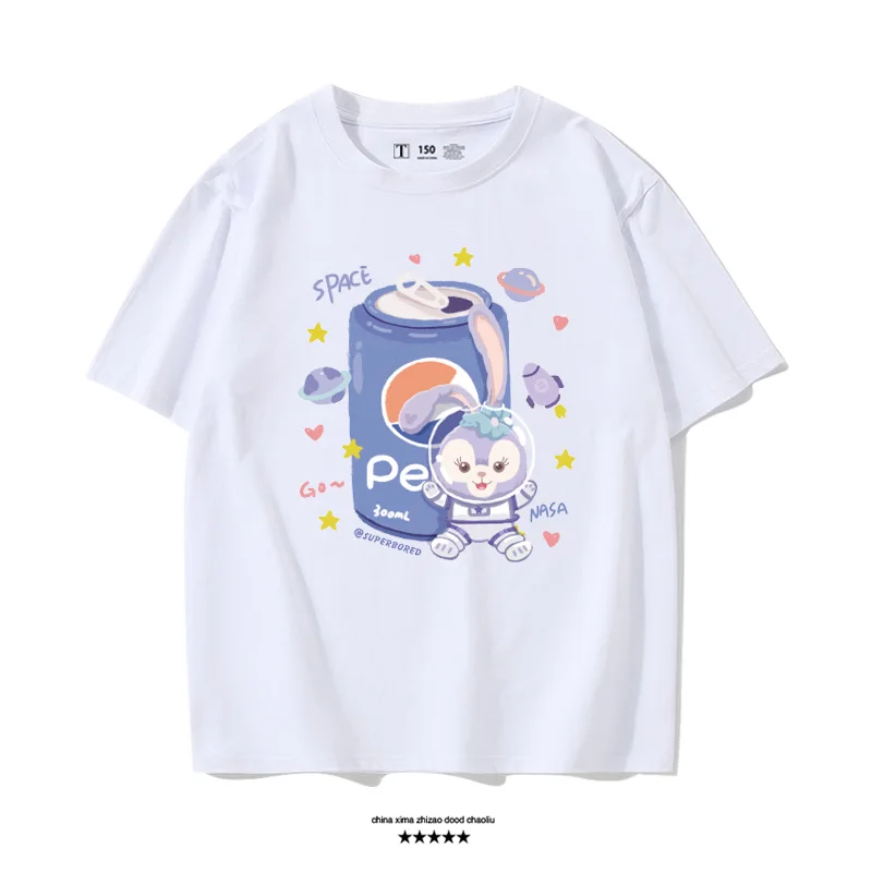 

Disney 2021 StellaLou T-shirt short sleeve original loose trend parent-child cotton round neck T-shirt miraculous ladybug