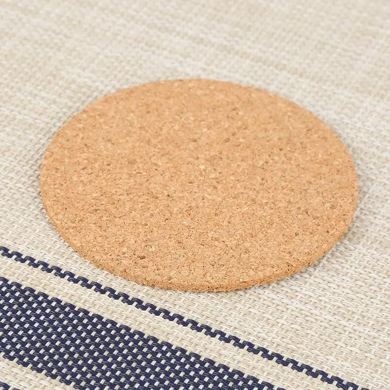 

Round Cork Coasters Non-Slip Heat Insulation Mat Tea Coffee Mug Drinks Holder Desktop Tableware Mat Office Home Kitchen Gadget
