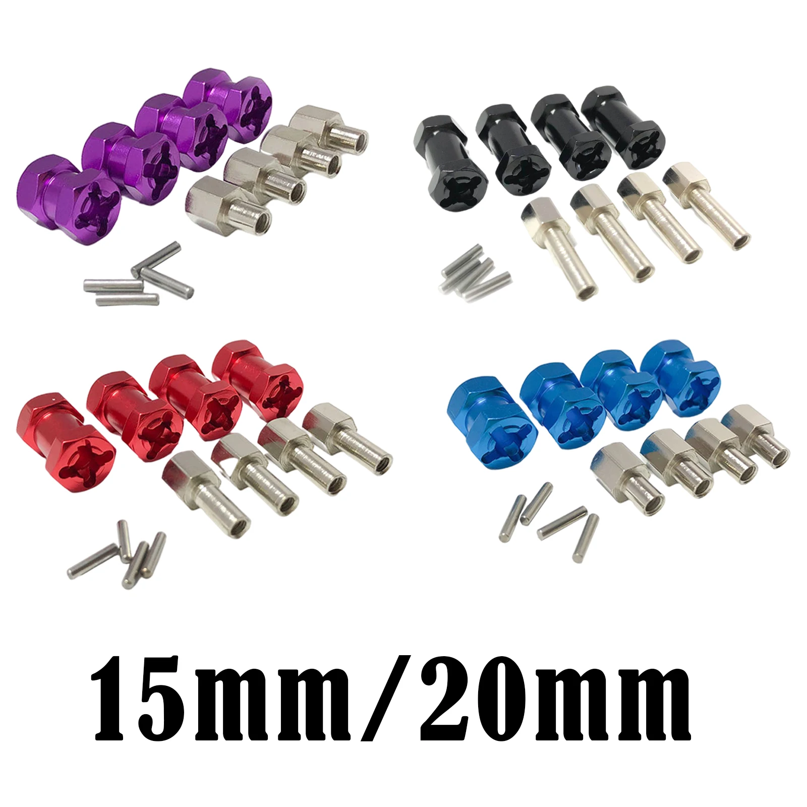 

4x Wheel Hex Hub Adapter for Axial Scx10 D90 1/10 Model Crawler Accessories