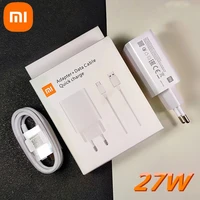 xiaomi 27w charger original qc4 0 fast charge adapter type c cable for mi 9 8 se 9t pro redmi note 7 k20 pro