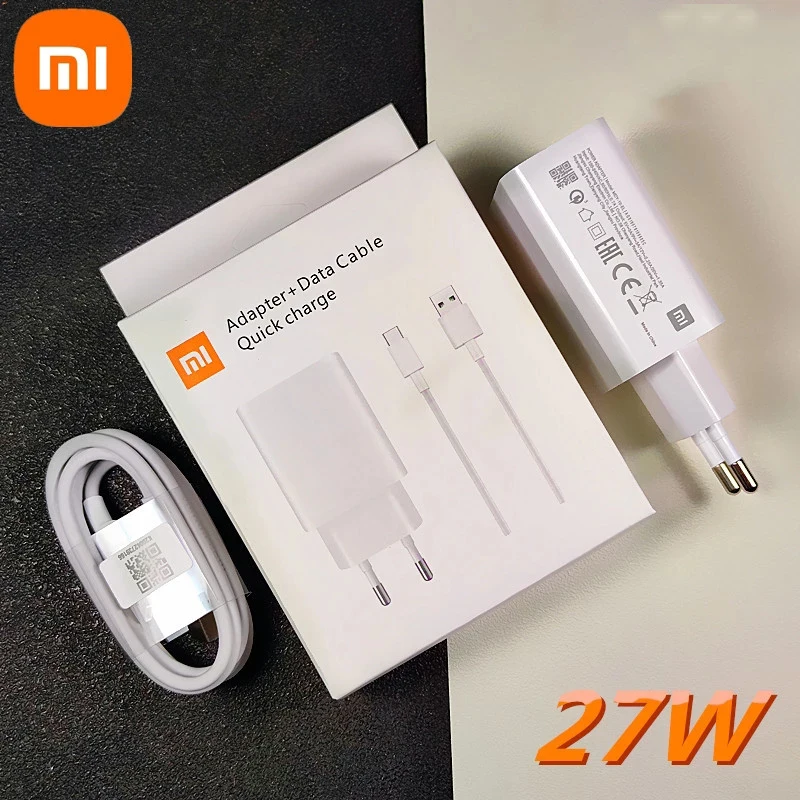 Оригинальное зарядное устройство Xiaomi 27 Вт адаптер быстрой зарядки usb type c кабель